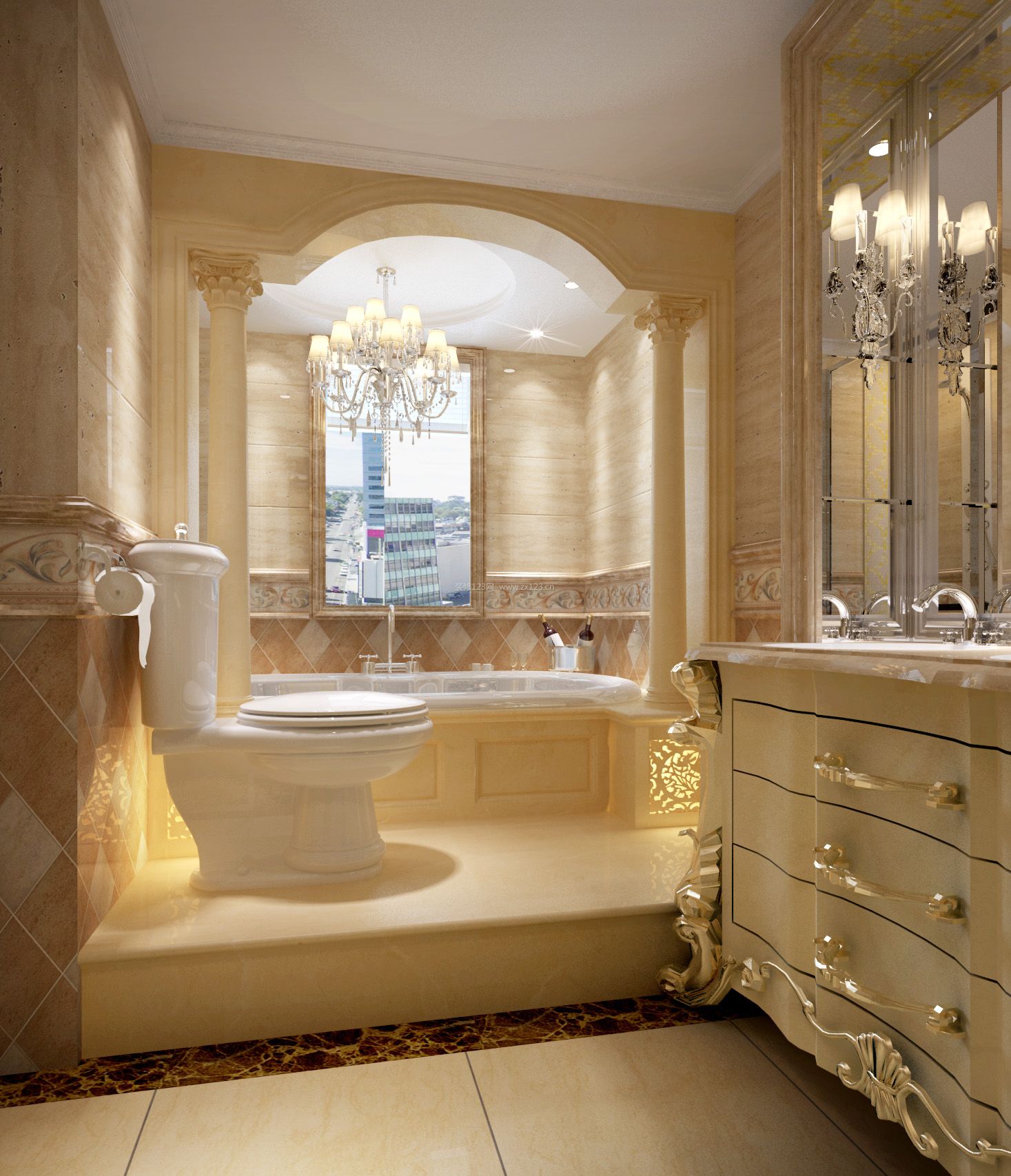 法式风格别墅卫浴洗手缸装修效果图大全2013图片 – 设计本装修效果图