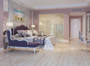 欧式卧室床头台灯 两层别墅装修效果图片