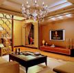中式古典风格室内客厅电视墙设计装修图