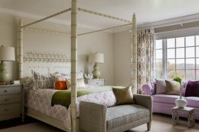 时尚家居卧室 纯色壁纸装修效果图片