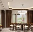 中式会所餐厅设计布艺窗帘装修效果图片2023