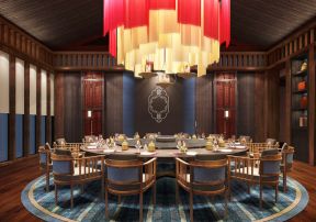 2023中式会所餐厅设计装饰灯具图片大全