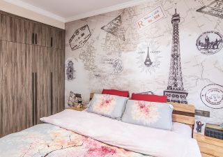 混搭家居臥室墻面壁紙裝修效果圖片2022