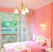 粉色卧室玻璃推拉门装修效果图片