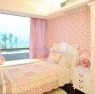 小户型卧室粉色窗帘装修效果图片
