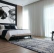 现代家居卧室白色窗帘设计装修效果图片
