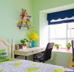家庭地中海风格卧室绿色墙面装修效果图片