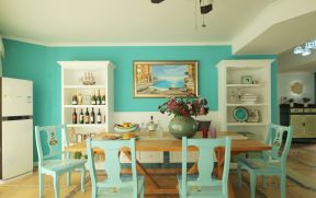 家庭地中海风格 餐厅背景墙设计效果图