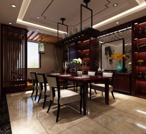 中式別墅餐廳裝修效果圖 餐廳酒柜