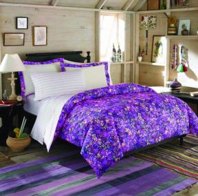 紫色卧室 卧室地面装修效果图片