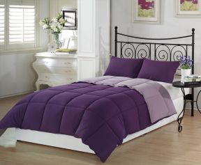 紫色卧室 铁艺床装修效果图片