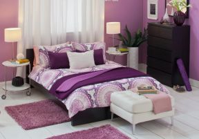 紫色卧室室内设计效果