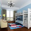 别墅男孩儿童房设计蓝色墙面装修效果图片2023
