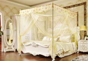 欧式复古卧室 双人床装修效果图片