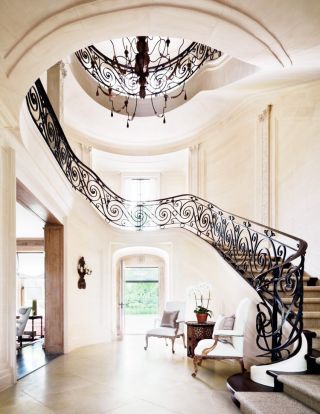 别墅大厅楼梯扶手设计图片