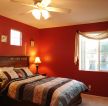 东南亚风格家庭卧室红色墙面装修效果图片