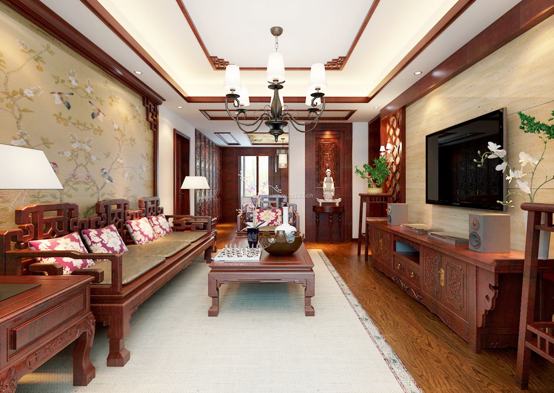 家居客厅设计古典中式风格元素装修图片
