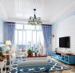 2023地中海风格客厅蓝色电视柜设计图片大全