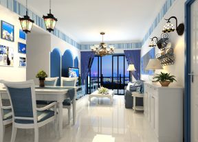 蓝色地中海风格 小户型客厅装饰