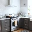 现代简约黑白风格厨房柜子效果图欣赏