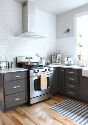 厨房柜子 现代简约黑白风格
