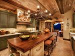 美式古典风格家庭厨房吧台装修效果图片
