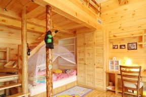 生态木屋别墅 高低床装修效果图片