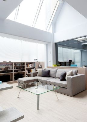 2023后现代家装客厅玻璃茶几装修效果图片