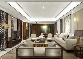 中式家装元素 家装客厅设计效果图