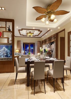 中式家装元素 简约餐厅装修效果图