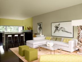 130平米客厅简单 转角沙发装修效果图片