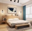 时尚70平米卧室蓝色窗帘装修效果图片案例