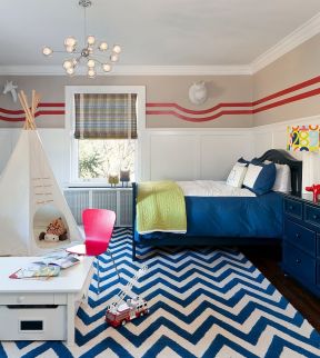 家居儿童房卧室室内设计地毯图片