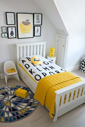儿童卧室床头背景墙 卧室床头照片墙效果图