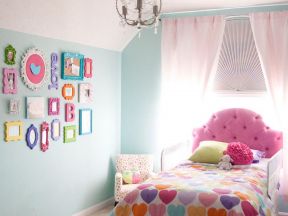 儿童卧室床头背景墙 温馨浪漫卧室