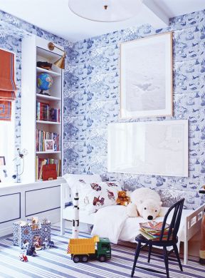 美式家居卧室墙面壁纸装修效果图片欣赏