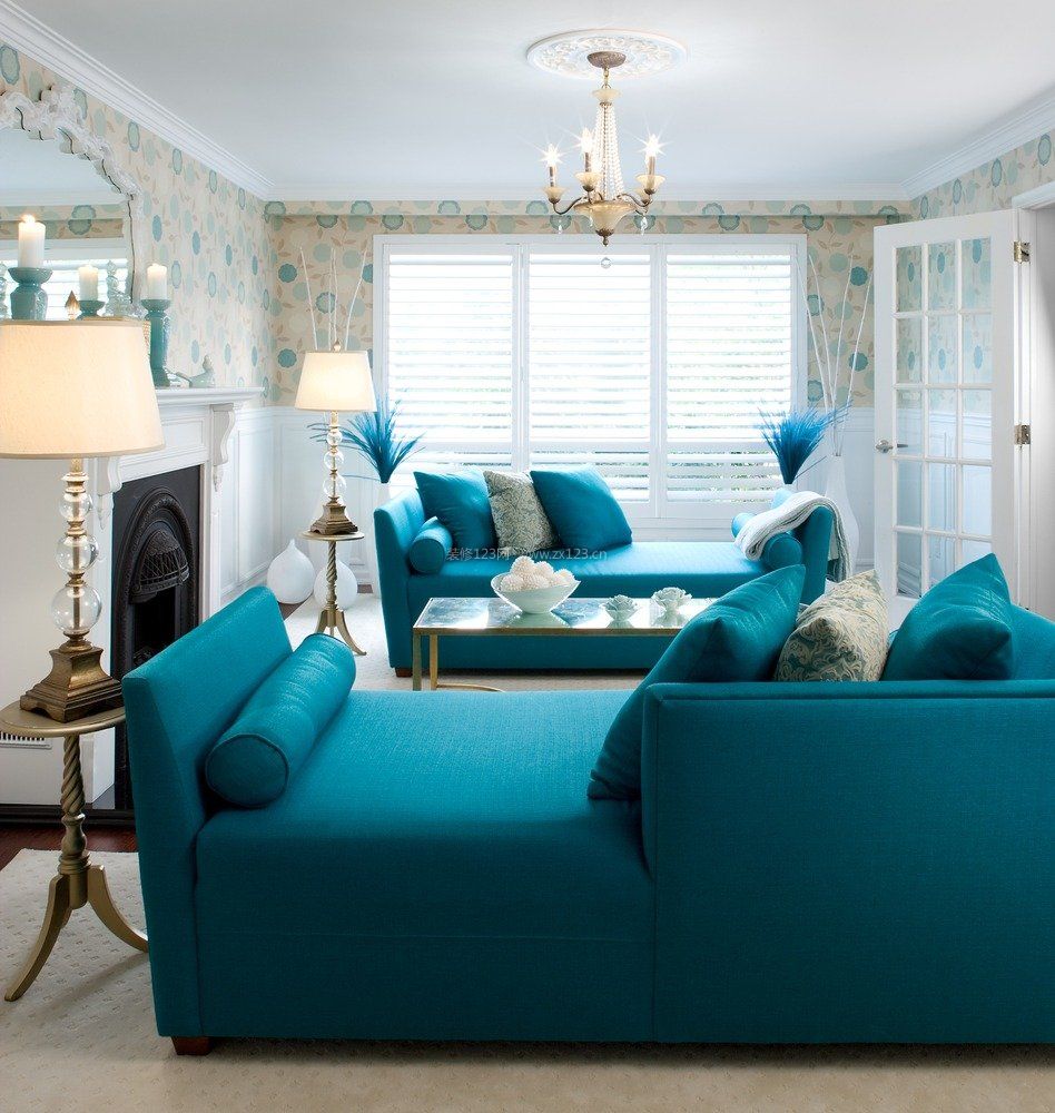 国外现代简约客厅沙发颜色效果图欣赏_装修123效果图