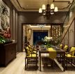 2023新中式别墅餐厅实木餐桌装修效果图片
