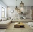 室内设计现代简约风格大客厅沙发背景墙效果图