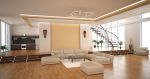 现代别墅设计大客厅沙发背景墙效果图