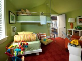 适合小卧室家具 绿色儿童房
