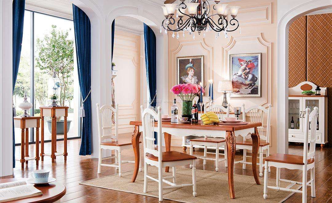 地中海风格实木家具餐厅装饰设计