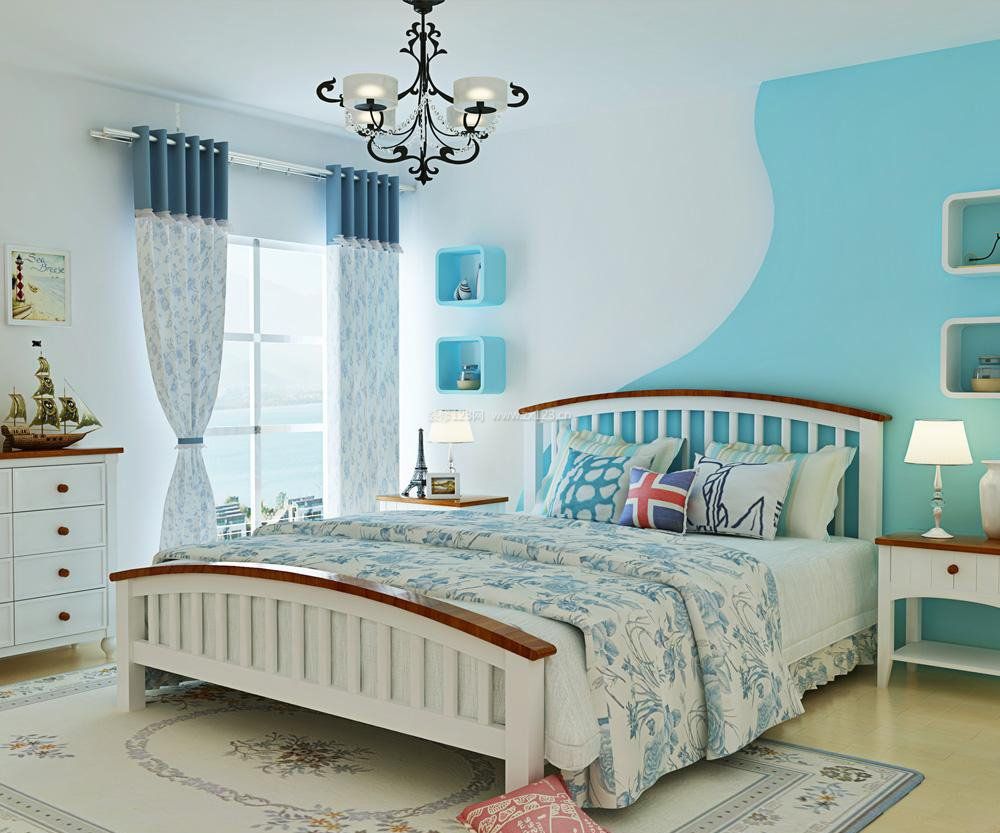 男生卧室地中海风格实木家具装修效果图片