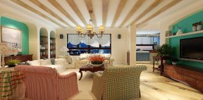 地中海风格实木家具 室内装饰设计效果图
