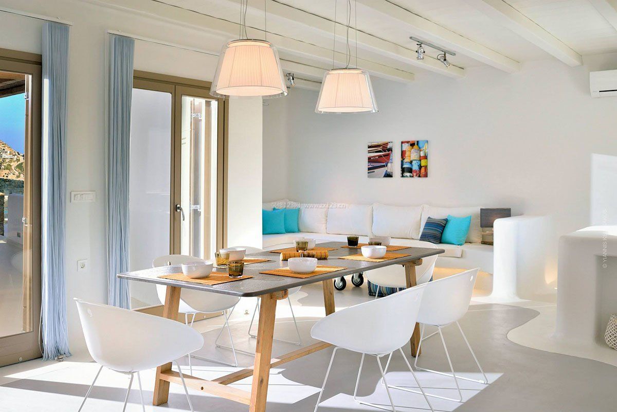 现代地中海风格室内餐厅设计
