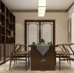 简单中式家装餐厅实木餐桌装修效果图片
