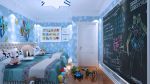 温馨儿童房背景墙壁纸装修效果图片