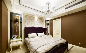 古典卧室 纯色壁纸装修效果图片