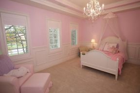 家居公主卧室 粉色墙面装修效果图片