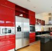 厨房柜门颜色红色橱柜装修效果图片